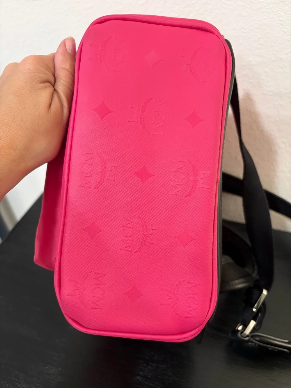 MCM Odeon studded backpack in pink